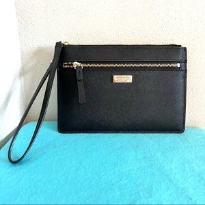 Kate Spade black leather wristlet